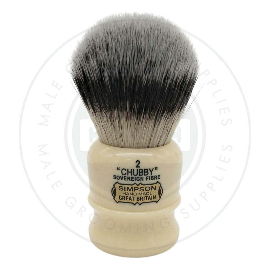 Simpsons Chubby 2 faux ivory shaving brush with Sovereign Synthetic fibre