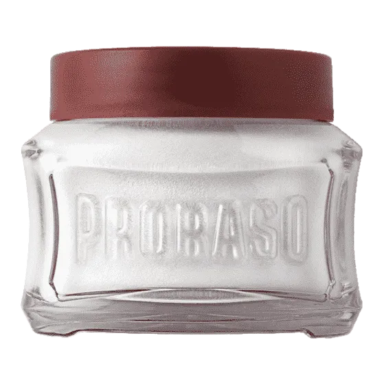 Proraso Red Pre-Shave Cream 100ml with sandalwood oil and shea butter for coarse beard hair