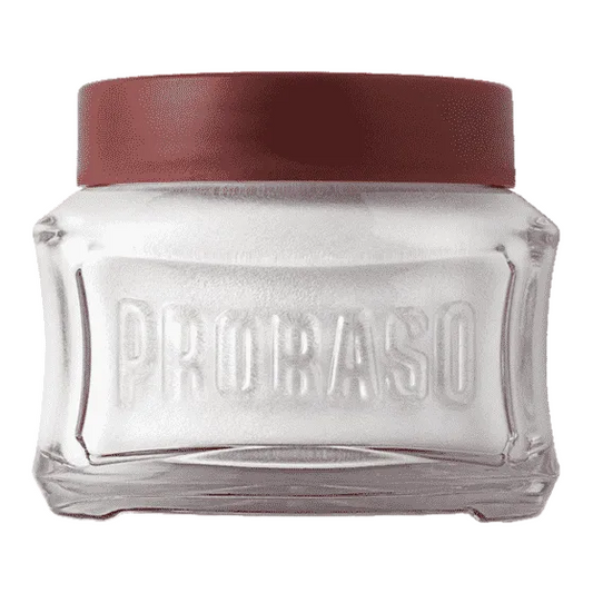 Proraso Red Pre-Shave Cream 100ml with sandalwood oil and shea butter for coarse beard hair