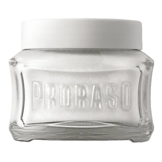 Proraso White Sensitive Pre-Shave Cream 100ml with green tea and oat extract for sensitive skin