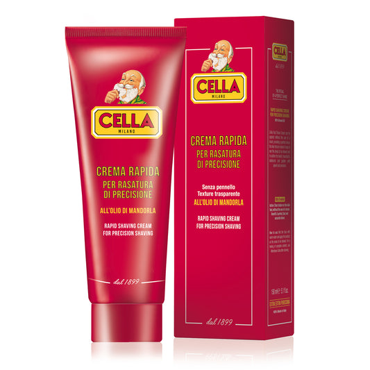Cella Rapid Shaving Cream 150ml With Almond Oil Brush Free