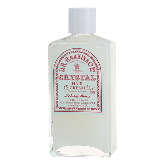 D.R. Harris Crystal Hair Cream 100ml Glass Bottle – Non-Greasy Traditional Setting Cream For Natural Hold.