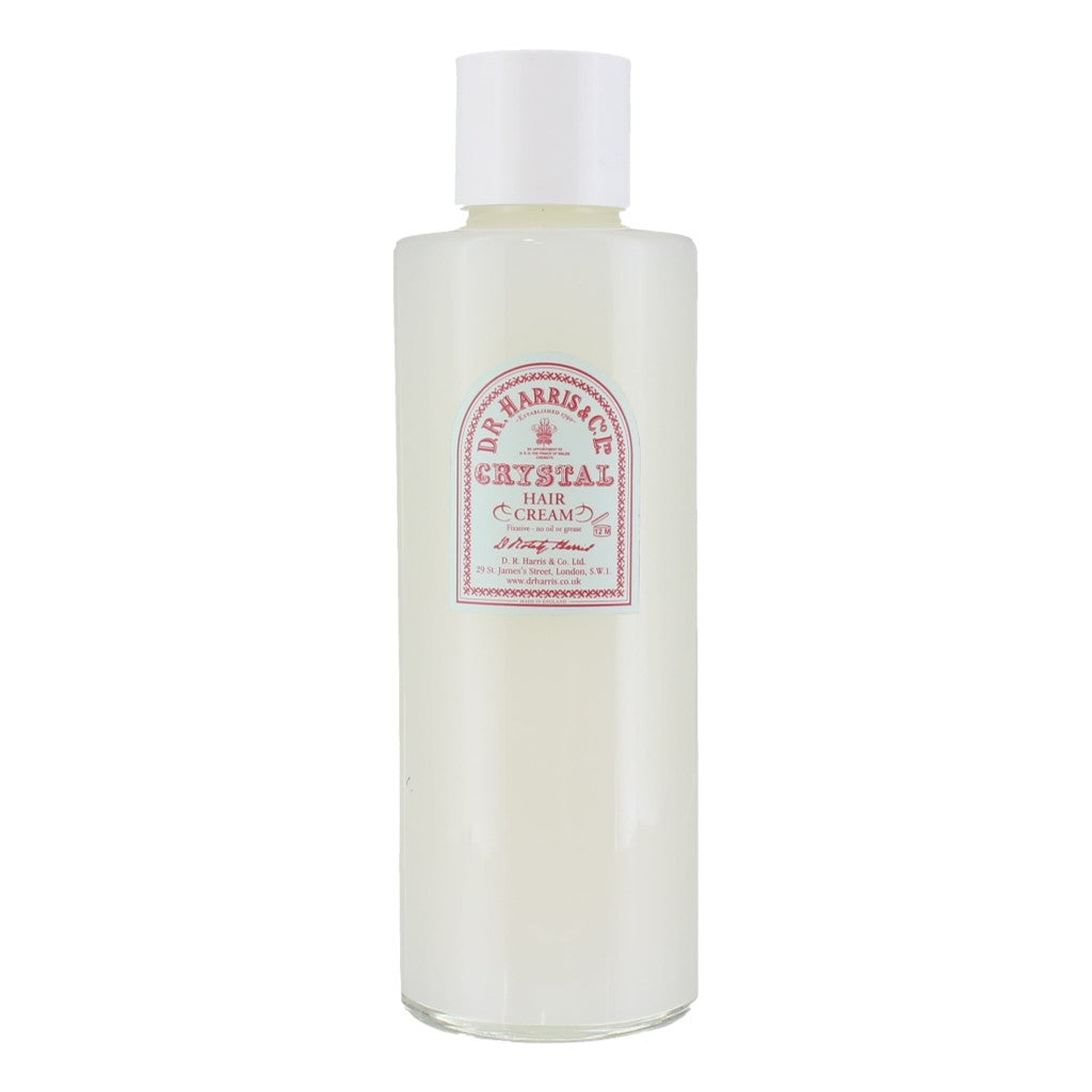 D.R. Harris Crystal Hair Cream 500ml Glass Bottle – Non-Greasy Traditional Setting Cream For Natural Hold.