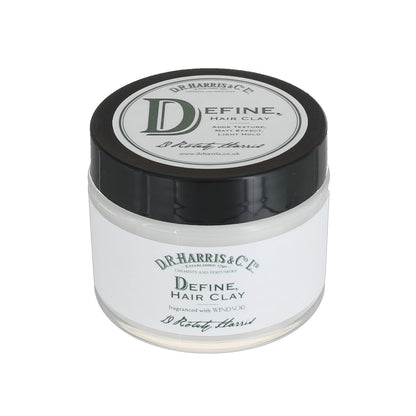 Jar of Dr. Harris Define Hair Clay on a white background
