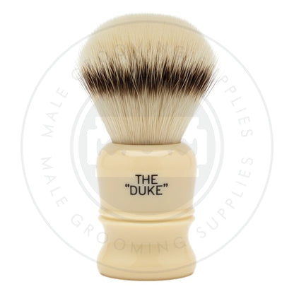 Simpsons Duke 3 faux ivory shaving brush with Platinum Synthetic fibre - Back