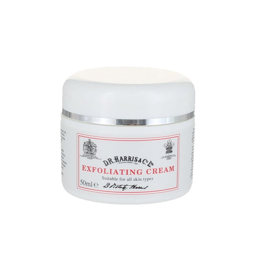 D.R. Harris Exfoliating Cream 50ml – Gentle Pumice With Subtle Rose Scent.