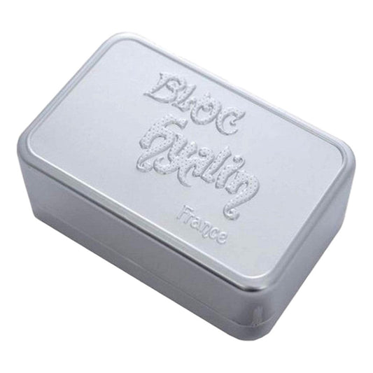 Féret Parfumeur Bloc Hyalin metal tin case for alum stone, ideal for travel or storage.