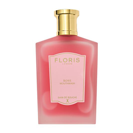 Floris Rose Concentrated Mouthwash 100ml In Frosted Glass Bottle With Subtle Rosewater Scent