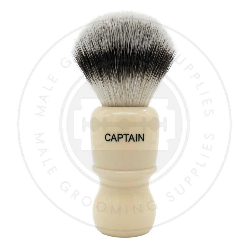 Simpsons Captain 2 faux ivory shaving brush with Sovereign Synthetic fibre - Back