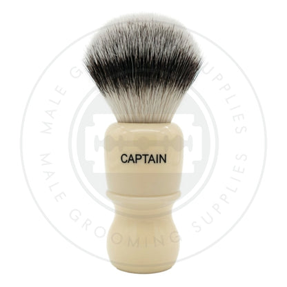 Simpsons Captain 2 faux ivory shaving brush with Sovereign Synthetic fibre - Back