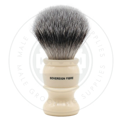 Simpsons M6 Series faux ivory shaving brush with Sovereign Synthetic fibre - Back