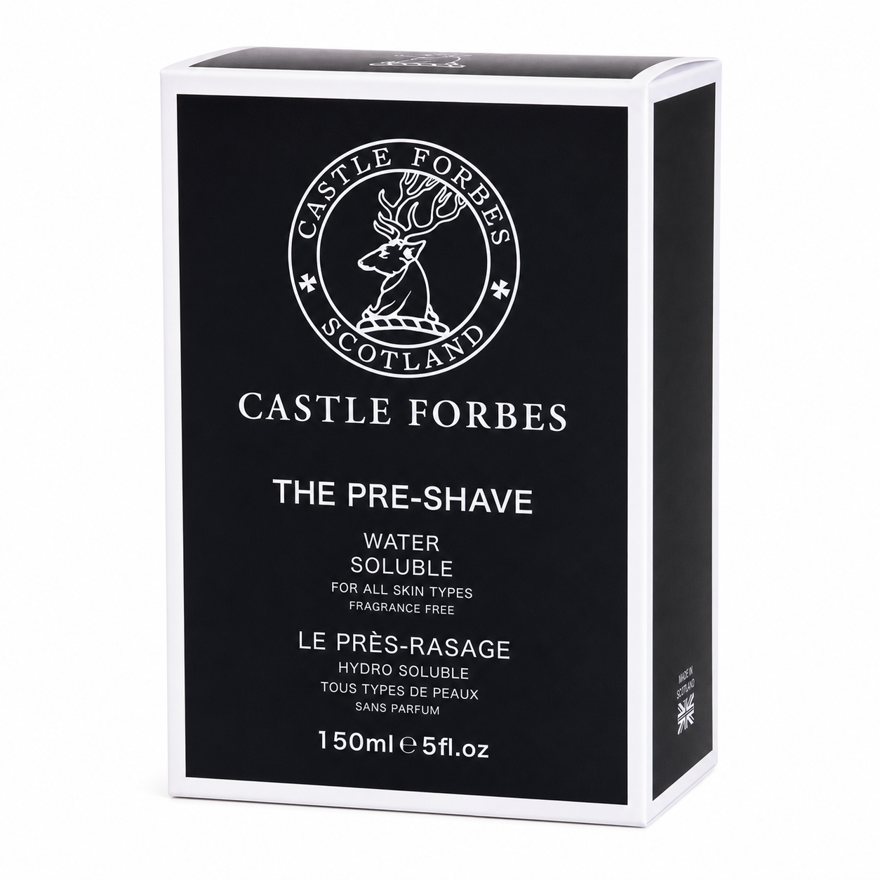 Castle Forbes pre-shave packaging on a white background