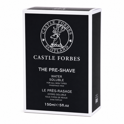 Castle Forbes pre-shave packaging on a white background