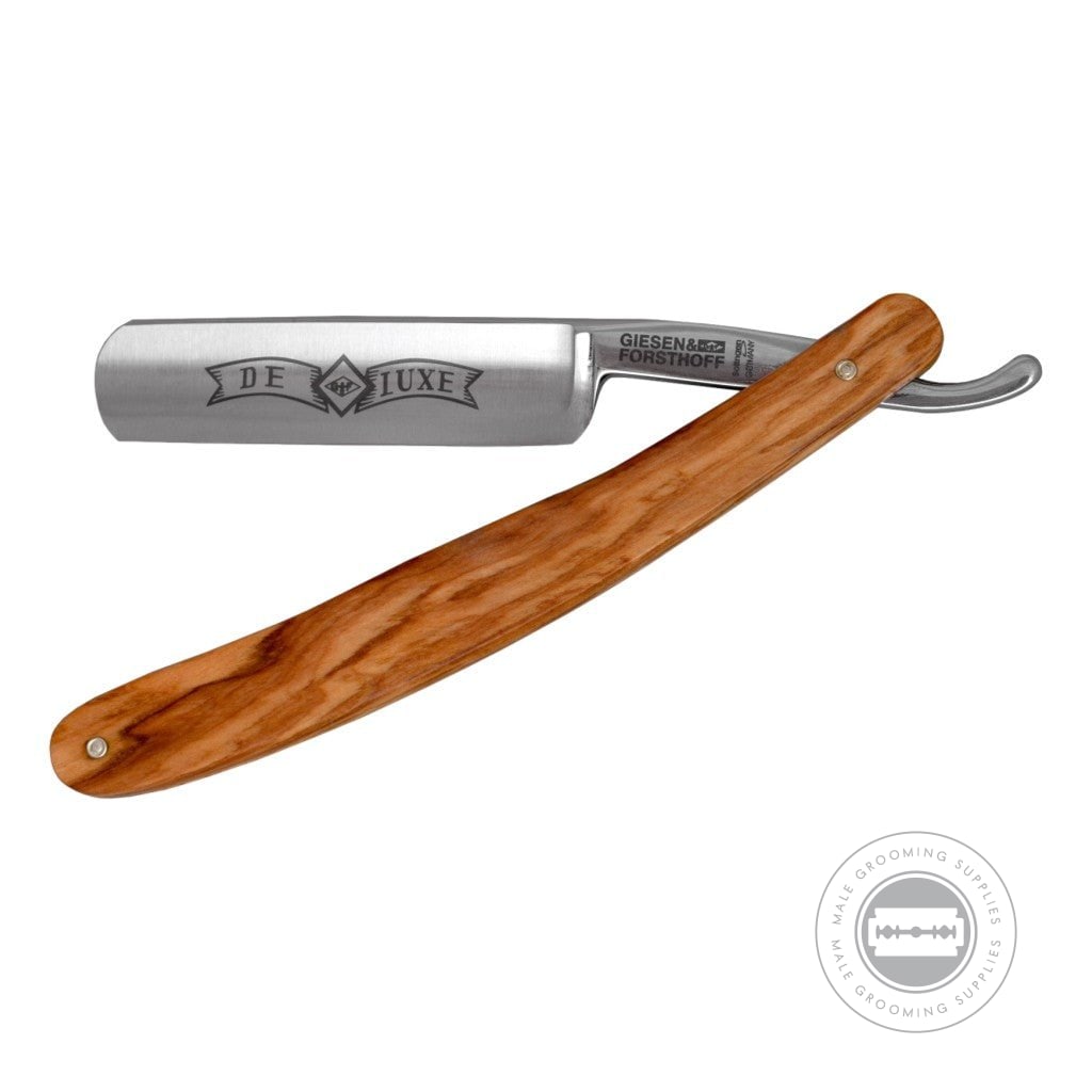 Lumber Razor G&F Timor® Deluxe Olive Wood Straight Razor – Male Grooming Supplies