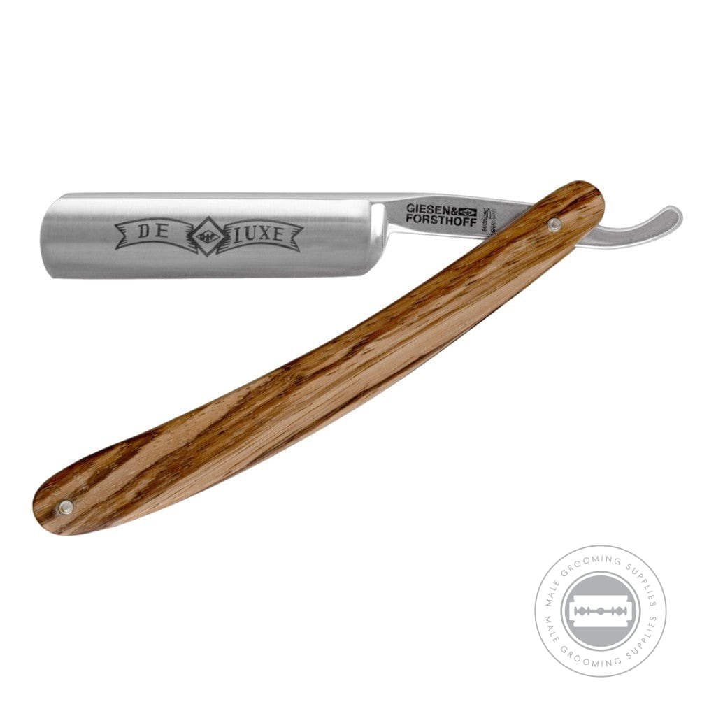 Gefi Razor G&F Timor Deluxe Zebrano Wood Straight Razor – Male Grooming Supplies