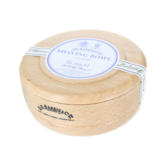 D.R. Harris Lavender Shaving Soap 100g in beech wood bowl for wet shaving