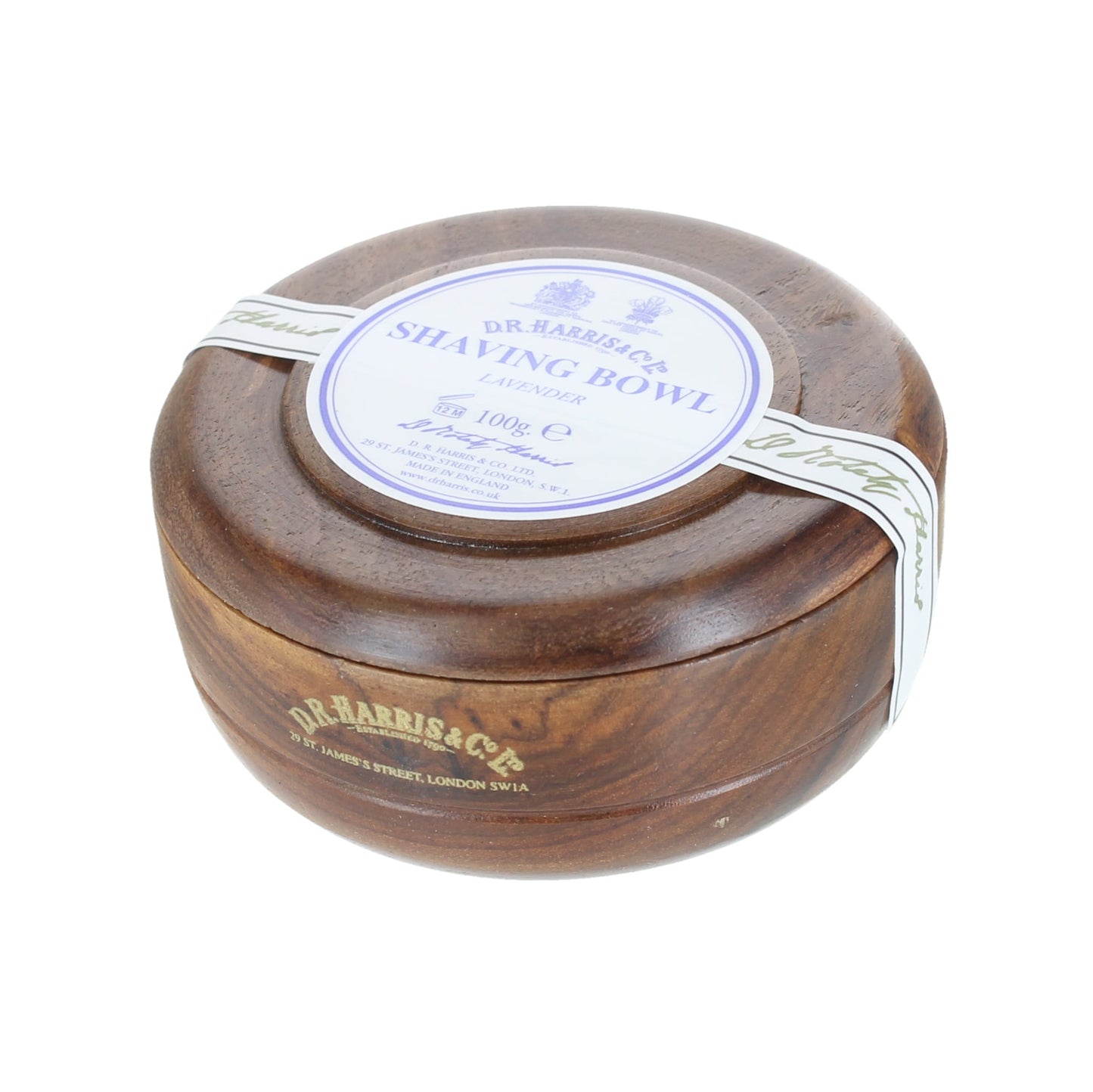 D.R. Harris Lavender Shaving Mahogany Bowl – Triple-Milled Soap With Lavender Scent.