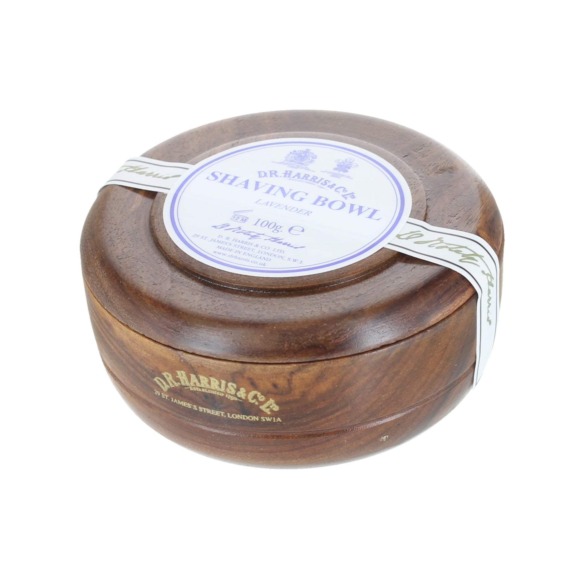 D.R. Harris Lavender Shaving Mahogany Bowl – Triple-Milled Soap With Lavender Scent.