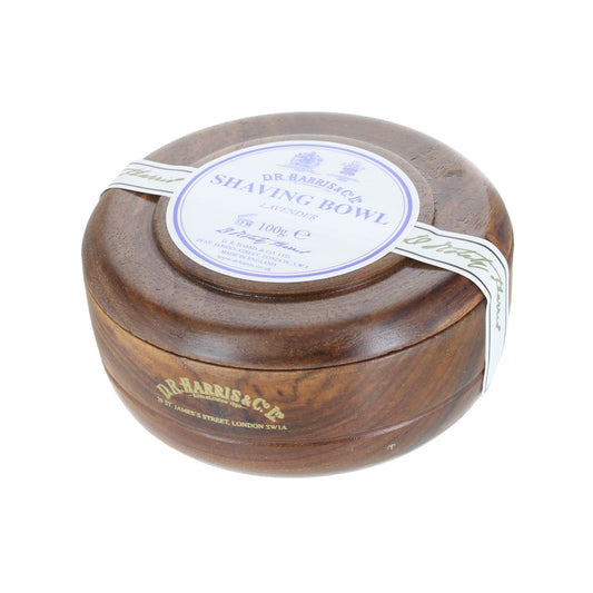 D.R. Harris Lavender Shaving Mahogany Bowl – Triple-Milled Soap With Lavender Scent.