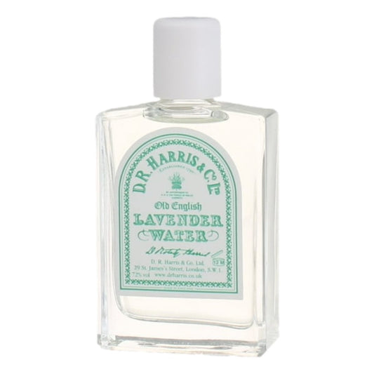 Bottle of D.R. Harris Lavender Water 30ml on a white background