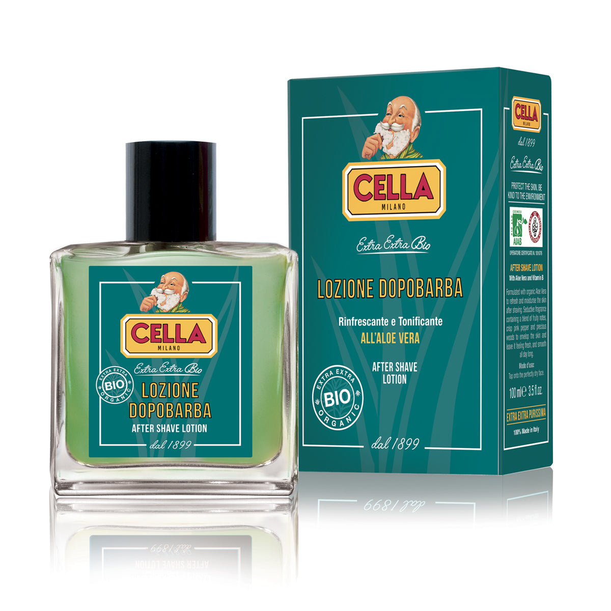 Cella Organic Aftershave Lotion 100ml With Aloe Vera And Fruity Floral Scent