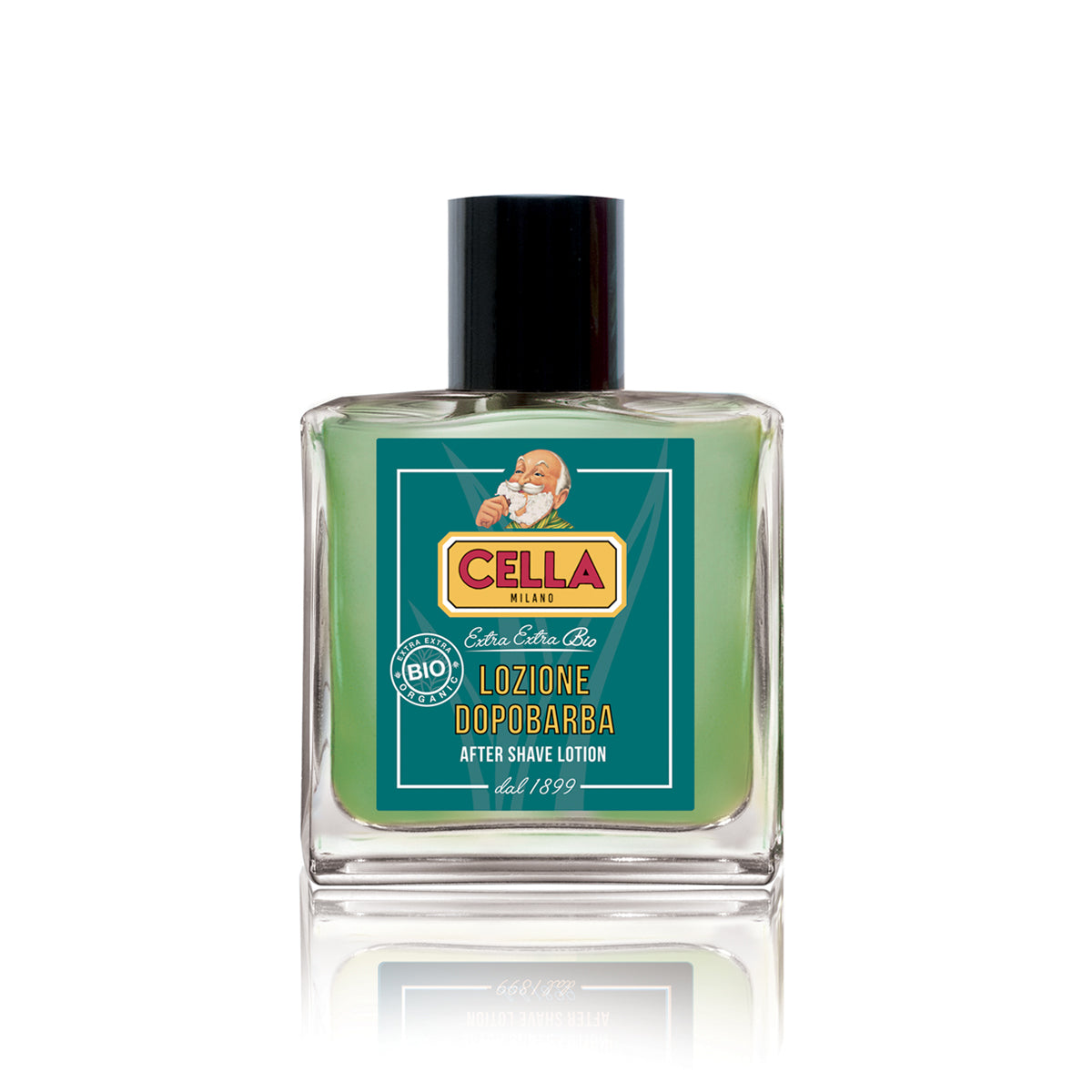 Cella after shave lotion bottle on a white background