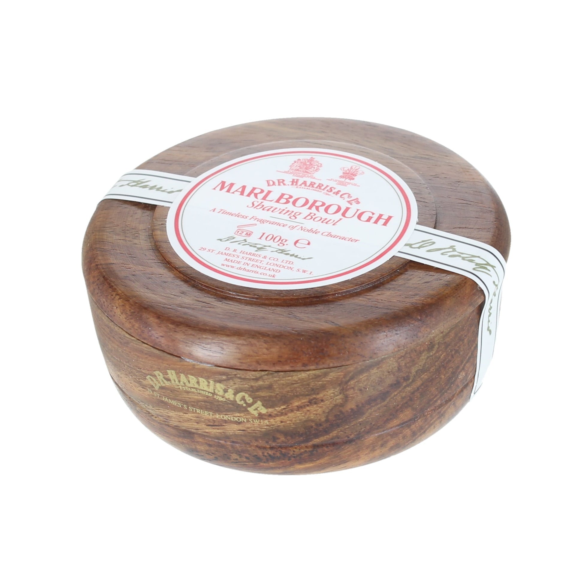 D.R. Harris Marlborough Shaving Mahogany Bowl – Triple-Milled Soap With Cedar And Sandalwood.