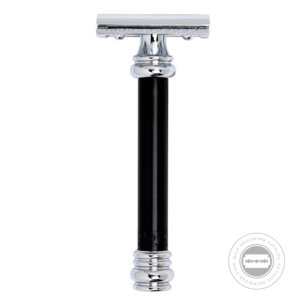 Mle Razor Merkur 38B Long Handle Black & Chrome Razor – Male Grooming Supplies