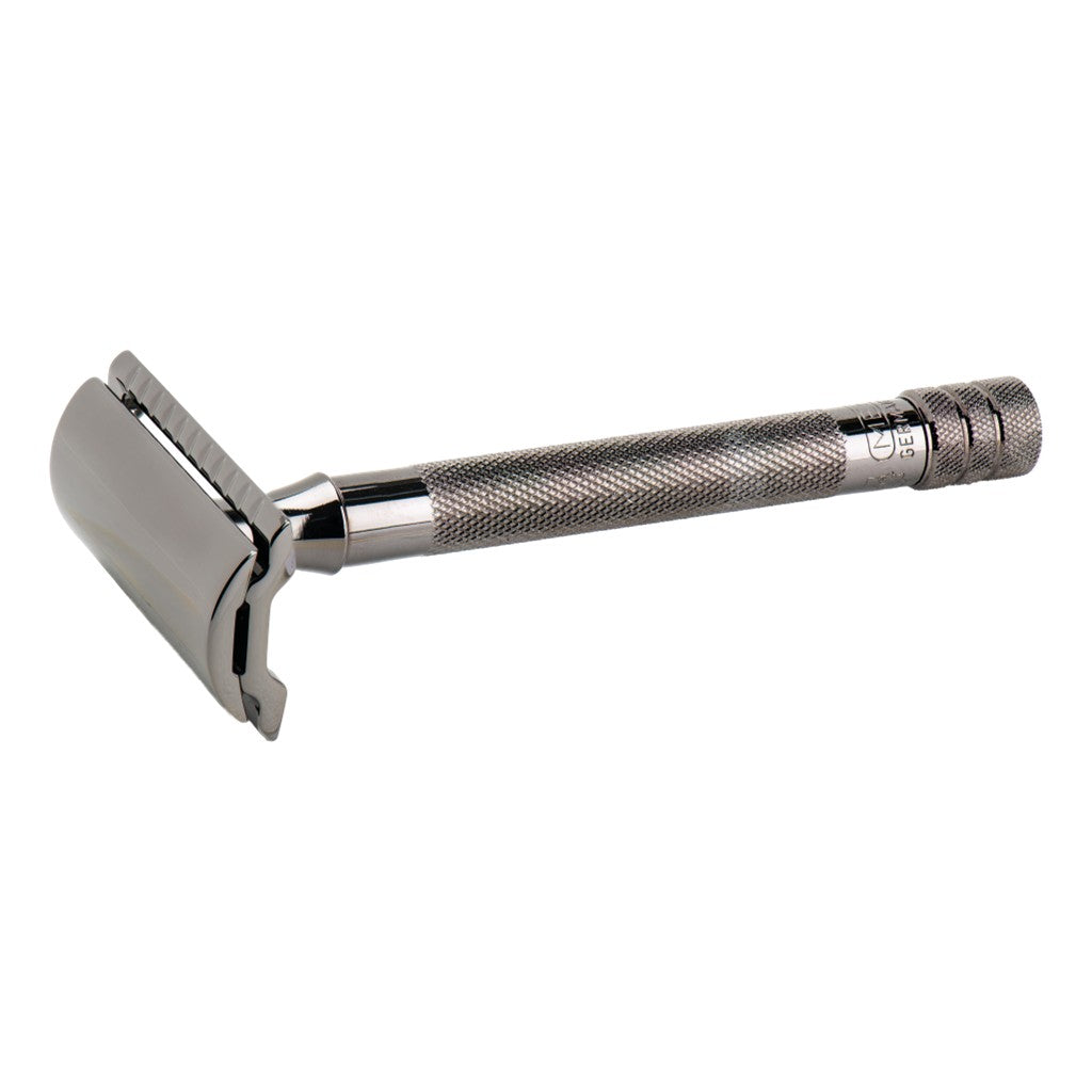 Merkur 23C Metallic Grey Safety Razor - Side