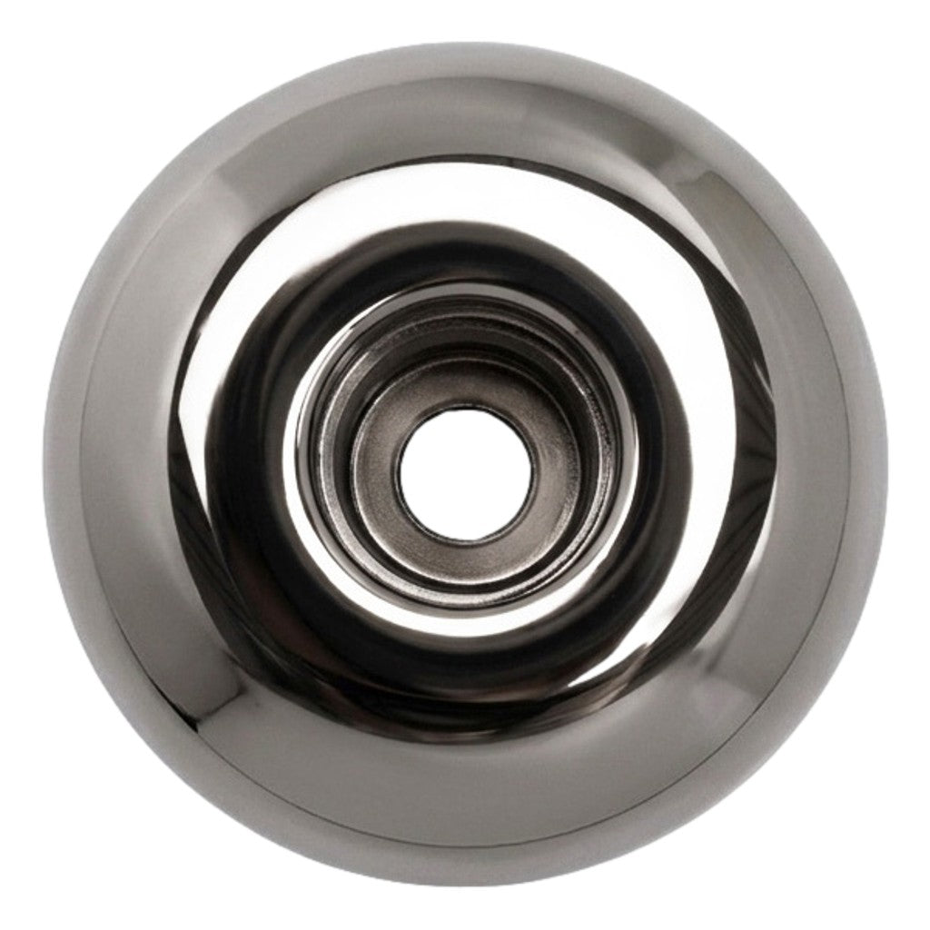 Top view of Merkur 4006 metallic grey razor stand showing the stepped bore