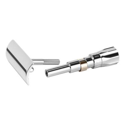 Merkur 510 Progress bright chrome replacement metal knob upgrade kit components.
