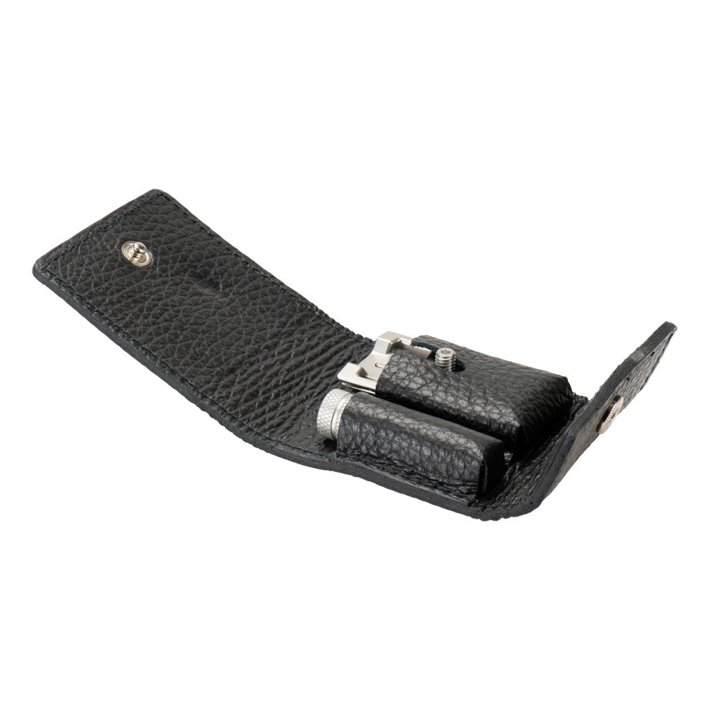 MERKUR 933 INOX travel safety razor open leather case