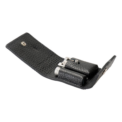 MERKUR 933 INOX travel safety razor open leather case