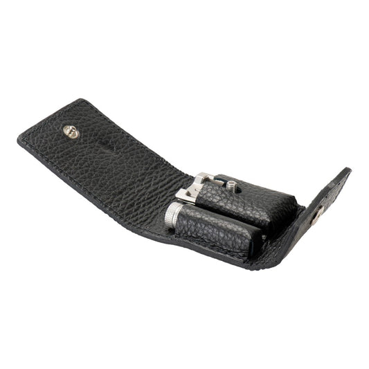 MERKUR 933 INOX travel safety razor open leather case
