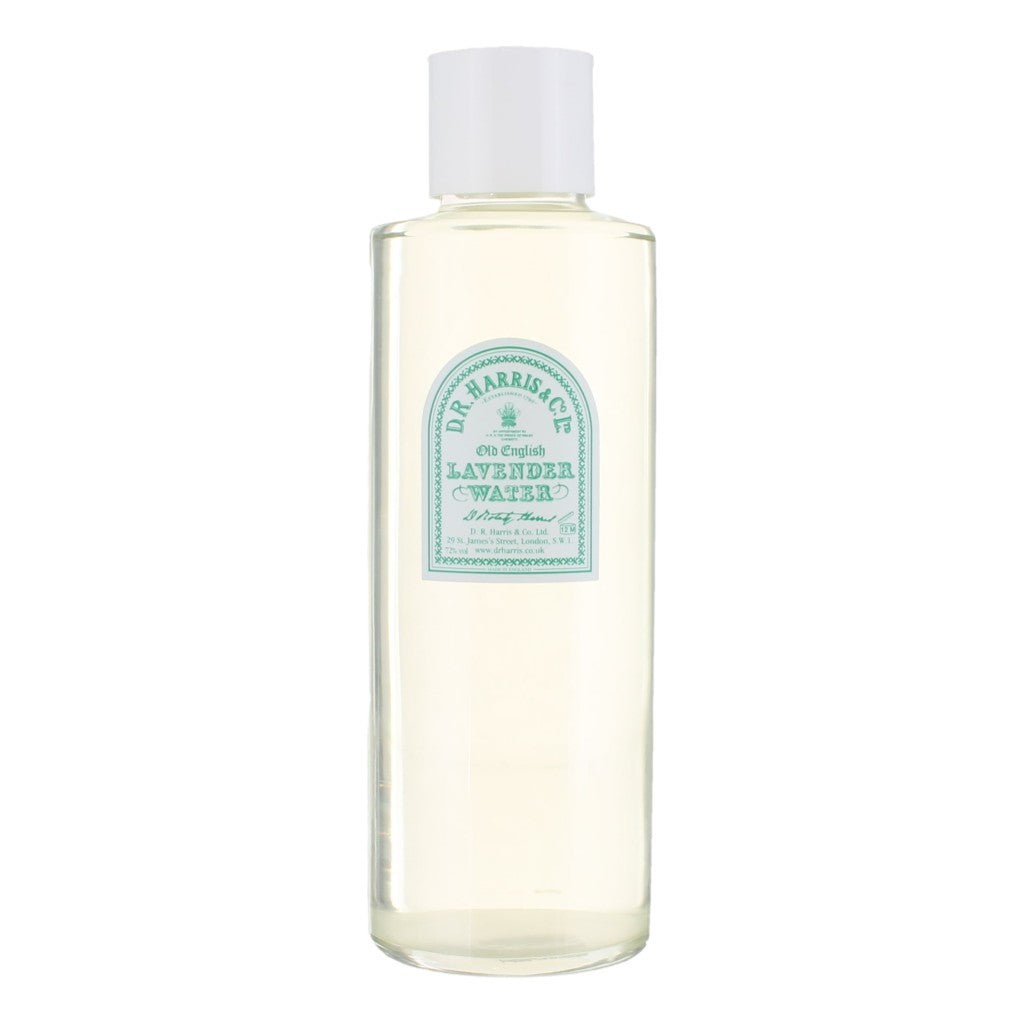 Bottle of D.R. Harris Lavender Water 500ml on a white background