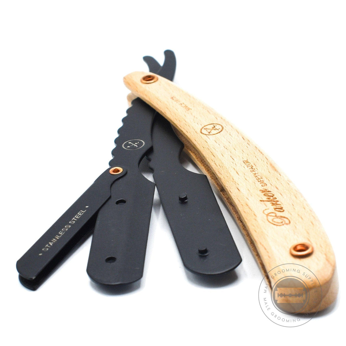 Abpa Razor Parker SRPBA Pine Wood Barber Razor – Male Grooming Supplies