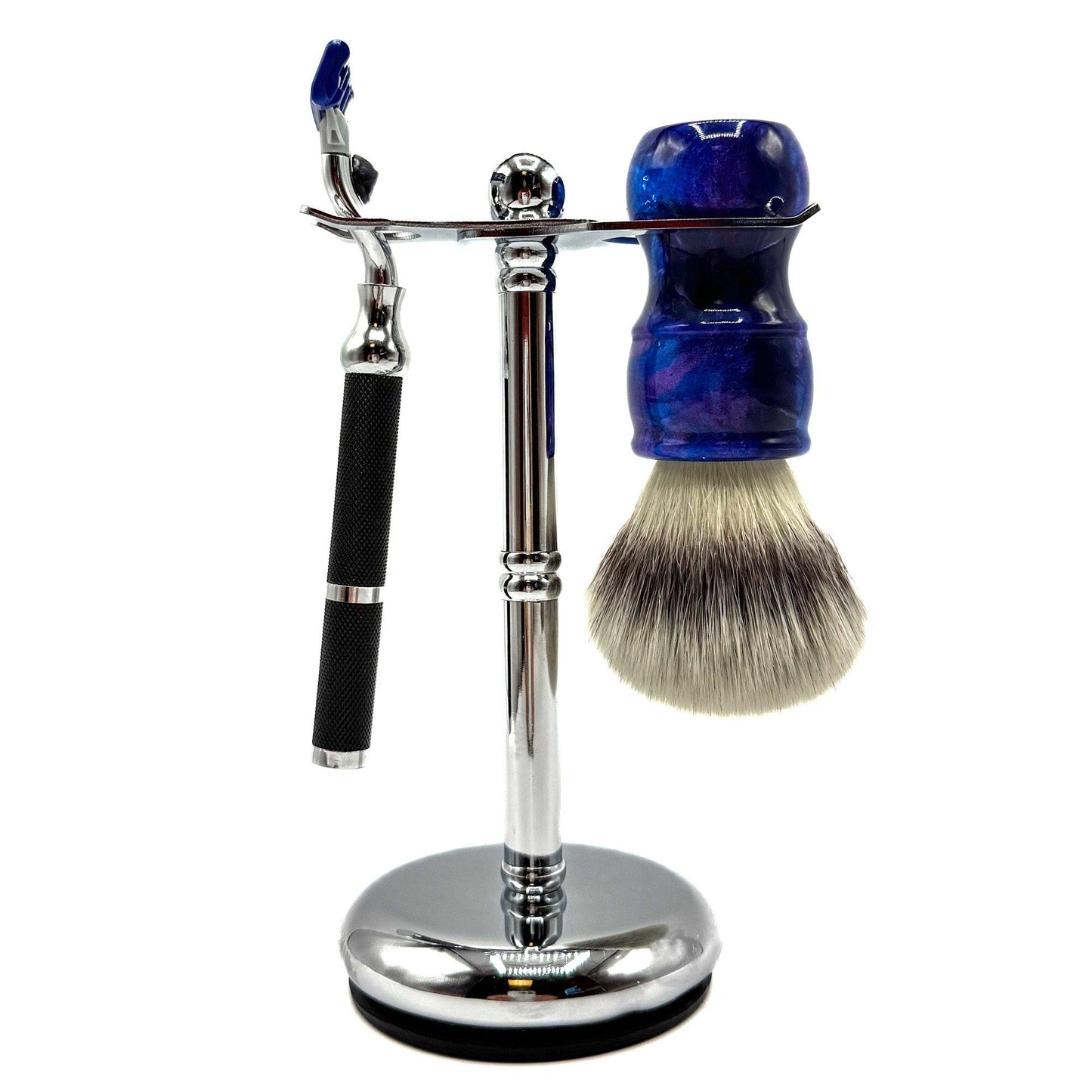 Parker Deluxe ADJUSTABLE Chrome Safety Razor & Shave Brush Stand
