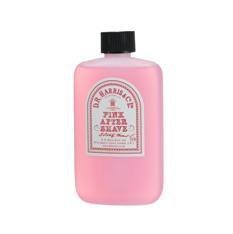 D.R. Harris Pink Aftershave 100ml plastic bottle with subtle rose water fragrance