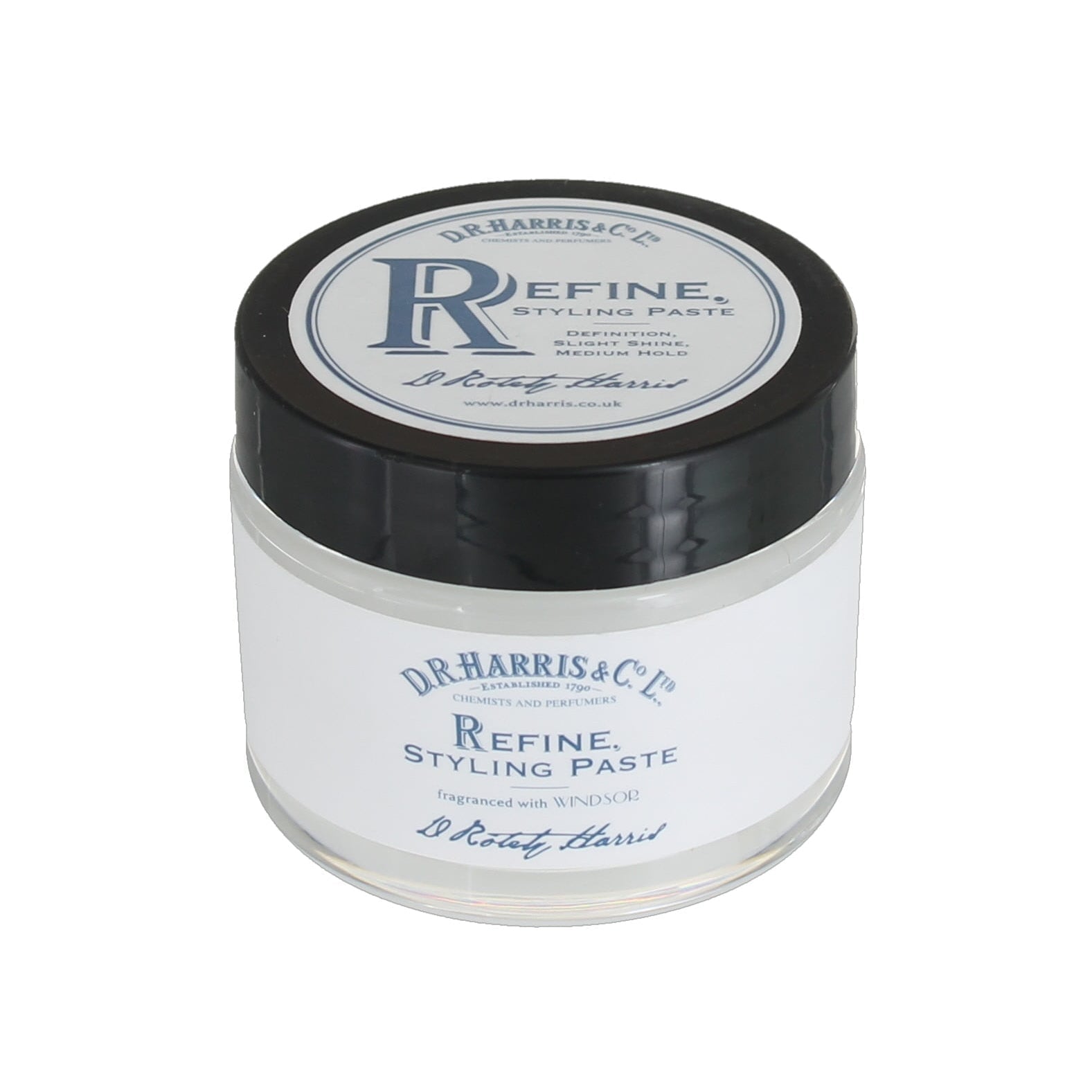 D.R. Harris Refine Hair Paste – 50ml Flexible Hold Styling Paste.