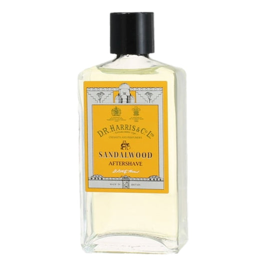 Bottle of D.R. Harris Sandalwood Aftershave 100ml on a white background