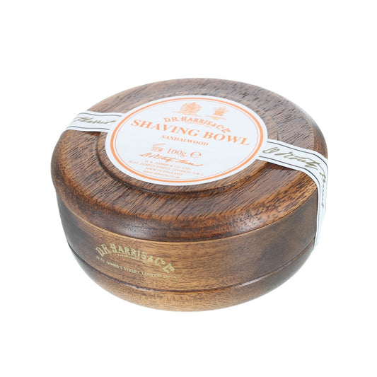 D.R. Harris Sandalwood Shaving Soap In Mahogany Sheesham Wood Bowl 100g
