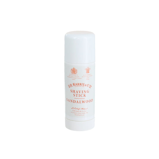 Sandalwood Shaving stick with 'D.R Harris' branding on a white background