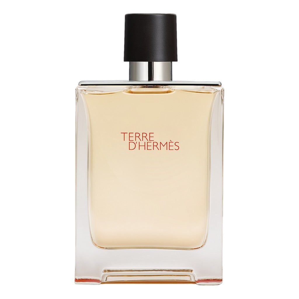 Perfume bottle labeled 'Terre d'Hermes' on a white background
