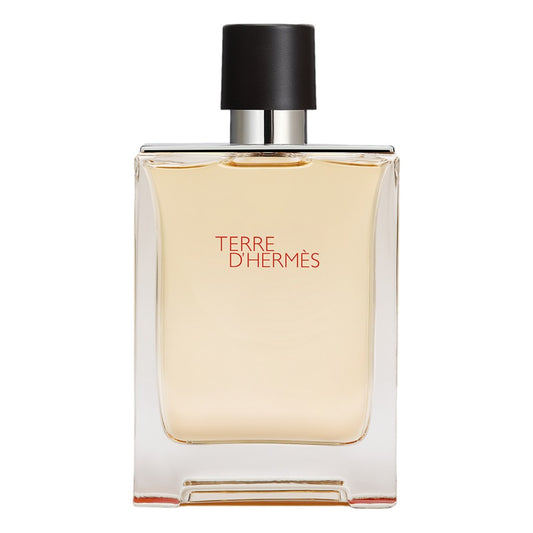 Perfume bottle labeled 'Terre d'Hermes' on a white background