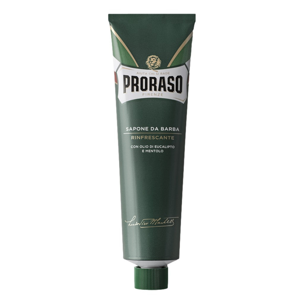 Proraso Green Shaving Cream Tube 150ml with eucalyptus oil and menthol for wet shaving
