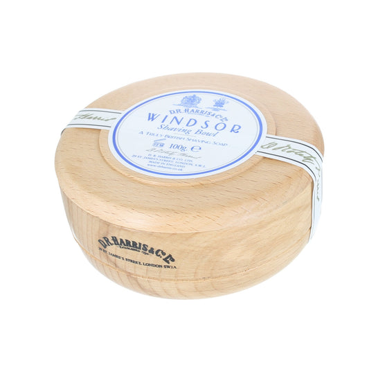 D.R. Harris Windsor Shaving Soap 100g in beech wood bowl for wet shaving