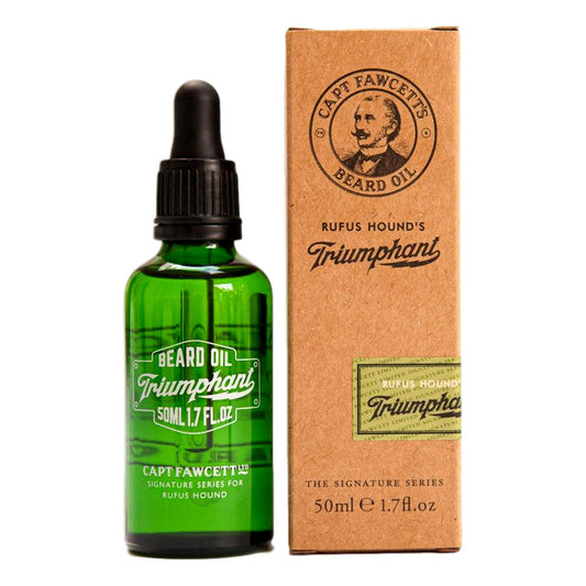 Captain Fawcett Triumphant Beard Oil 50ml with pipette dropper and luxury packaging